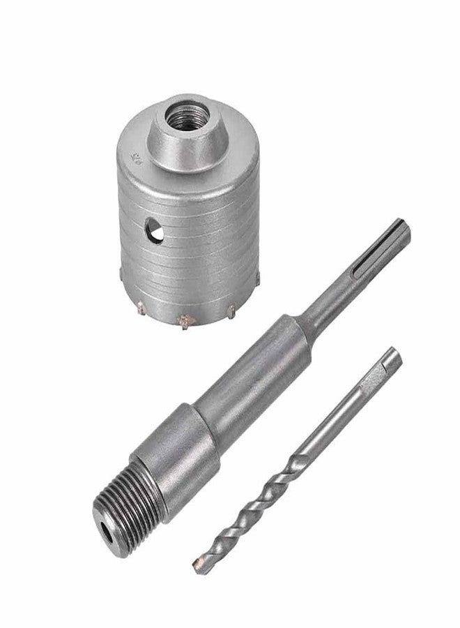UPTODATETOOLS Wall Hole Drill Bit 75mm Concrete Cement Stone Hole Saw Cutter 290mm Drilling Depth Round Shank with Connecting Rod - Image 1